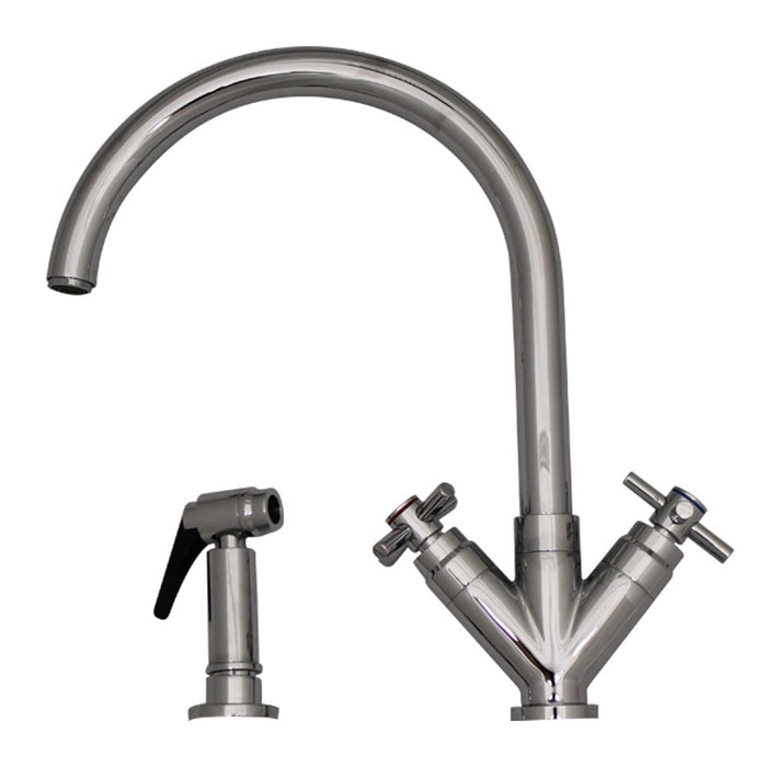 Whitehaus Luxe+ Dual Handles Faucet with Swivel Spout