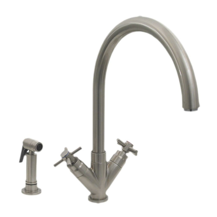 Whitehaus Luxe+ Dual Handles Faucet with Swivel Spout