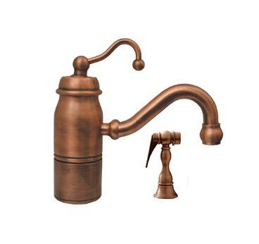 Whitehaus Curved Stick Prep Kitchen Faucet with Side Spray