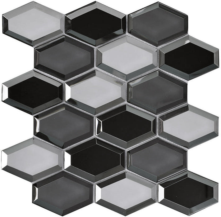 Chaplin Back-Beveled Hexagon Mirror Mosaic