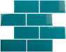 Teal 3" x 6" Subway Tile