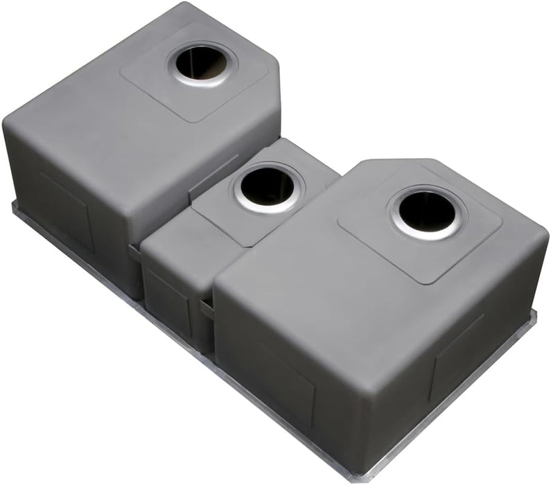 35" Triple Bowl Undermount 16 Gauge Stainless Steel Kitchen Sink