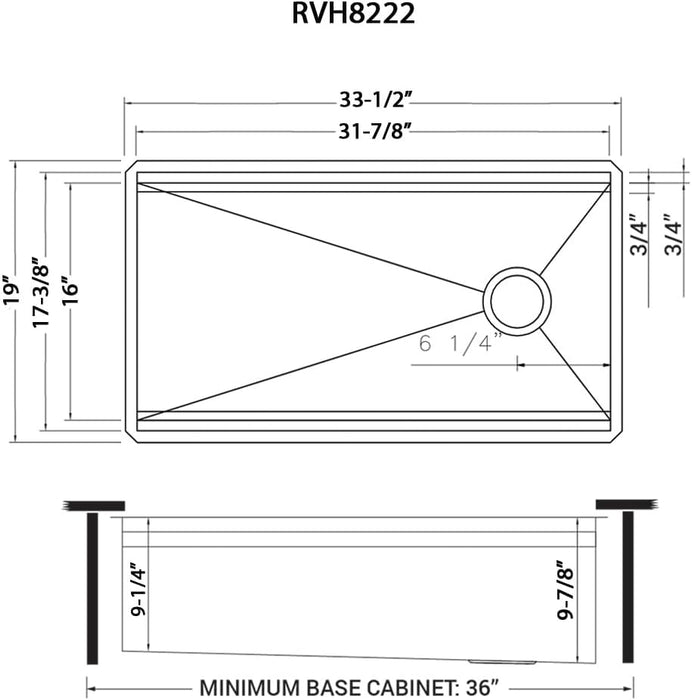 33-inch Workstation Two-Tiered Ledge Kitchen Sink Undermount 16 Gauge Stainless Steel