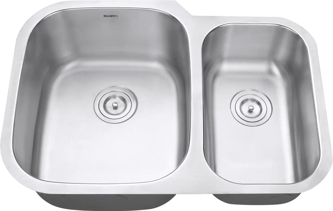 29-inch Undermount 60/40 Double Bowl 16 Gauge Stainless Steel Kitchen Sink - RVM4500