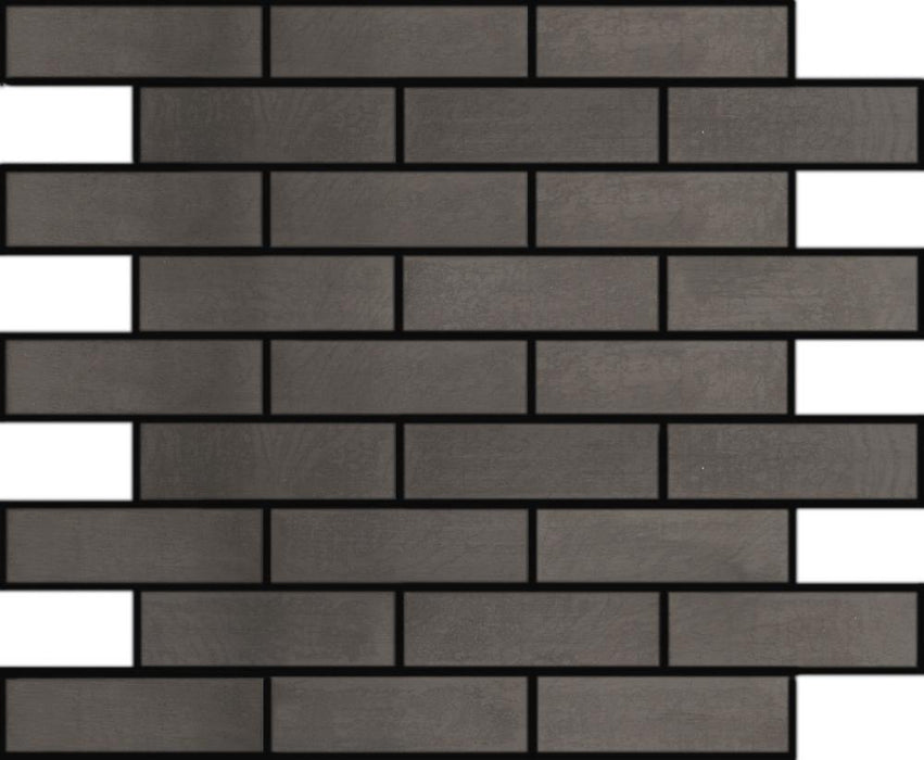 Gun Metal 1" x 4" Brickset Mosaic