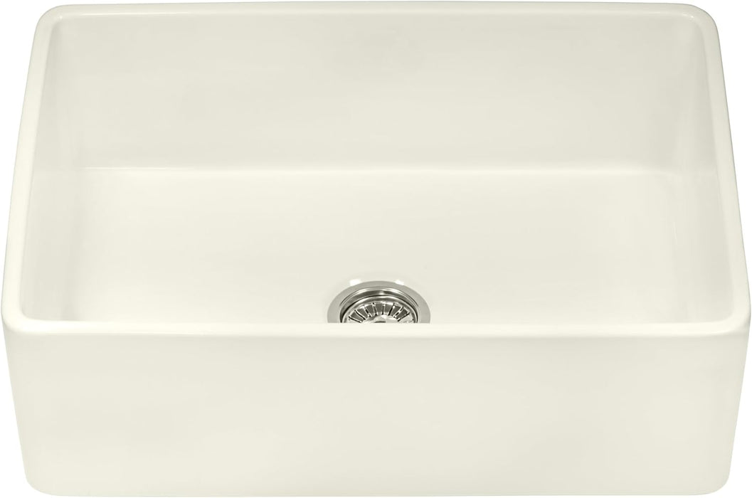 33 x 20 inch Fireclay Reversible Farmhouse Apron-Front Kitchen Sink Single Bowl - Biscuit
