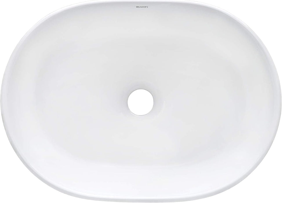 24 x 16 inch Bathroom Vessel Sink White Oval Above Vanity Countertop Porcelain Ceramic - RVB0424