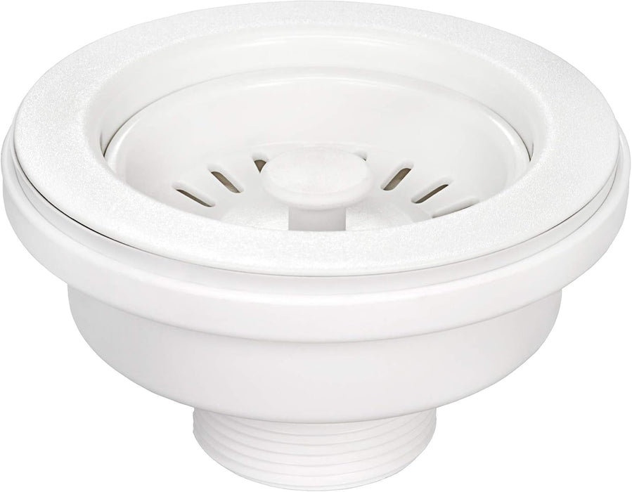 Kitchen Sink Basket Strainer Drain Assembly - Matte White - RVA1038WH