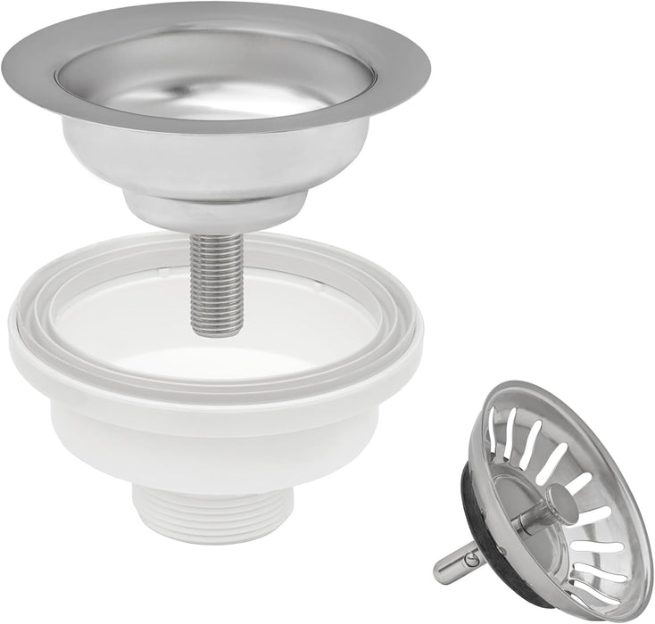 Kitchen Sink Basket Strainer Drain Assembly - Stainless Steel - RVA1038ST