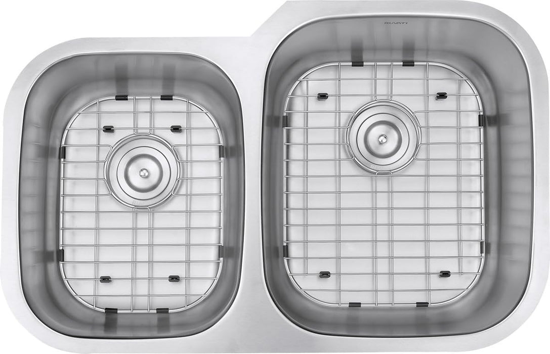32-inch Undermount 40/60 Double Bowl 16 Gauge Stainless Steel Kitchen Sink - RVM4315