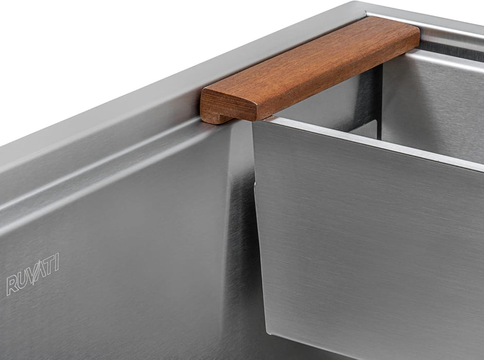 Workstation Sink Replacement Colander 17 inch Stainless Steel with Wooden Handles - RVA1317