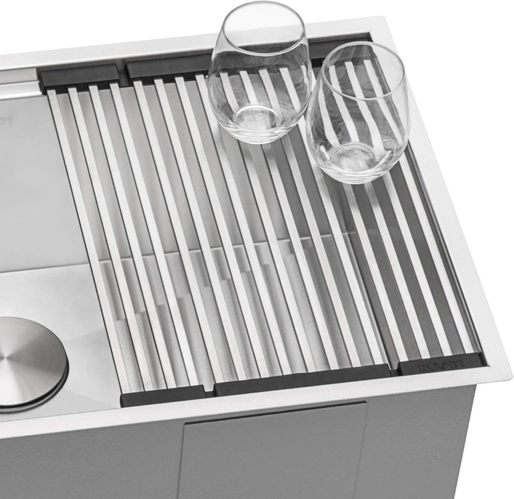 Stainless Steel and Silicone Foldable Drying Rack for Workstation Sinks Dish Mat Trivet - RVA1395