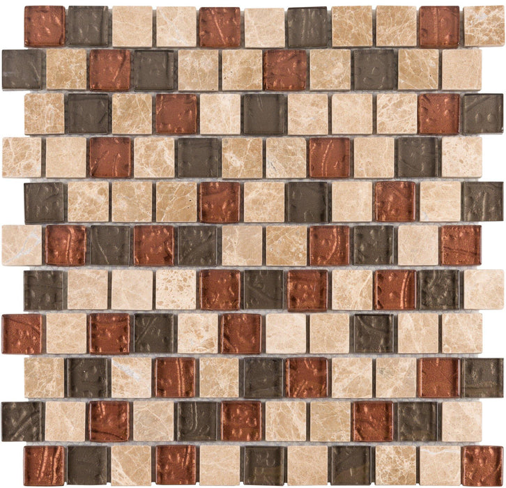 Rum Raisin 1" x 1" Offset Mosaic