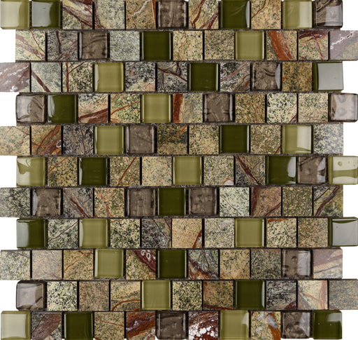 Wild Forest 1" x 1" Offset Mosaic