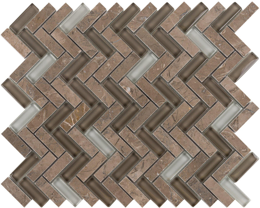 Shaded Sky Herringbone Mosaic