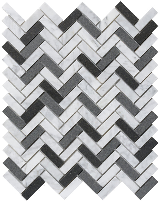 Black n White Herringbone Mosaic