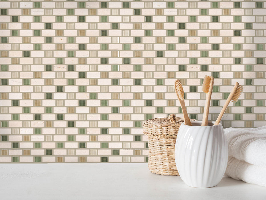 Crema Serene 5/8" Combo Mosaic