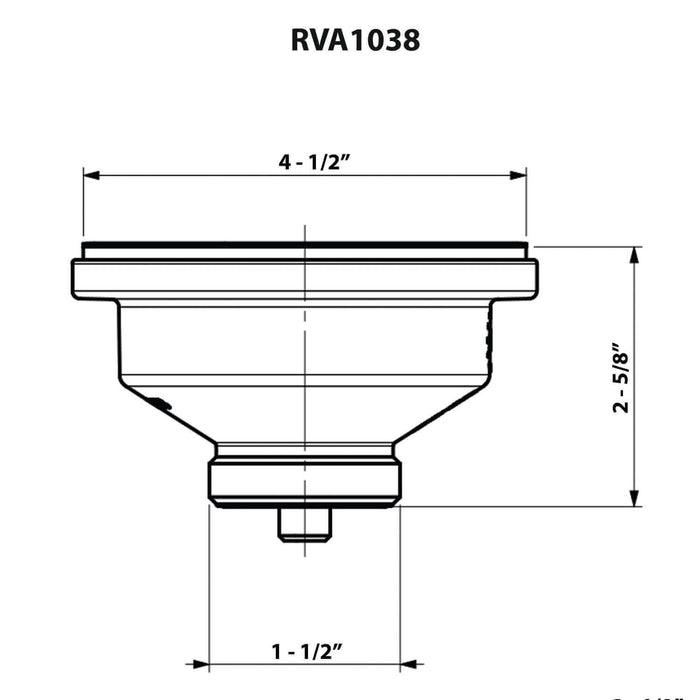 Kitchen Sink Basket Strainer Drain Assembly - Stainless Steel - RVA1038ST