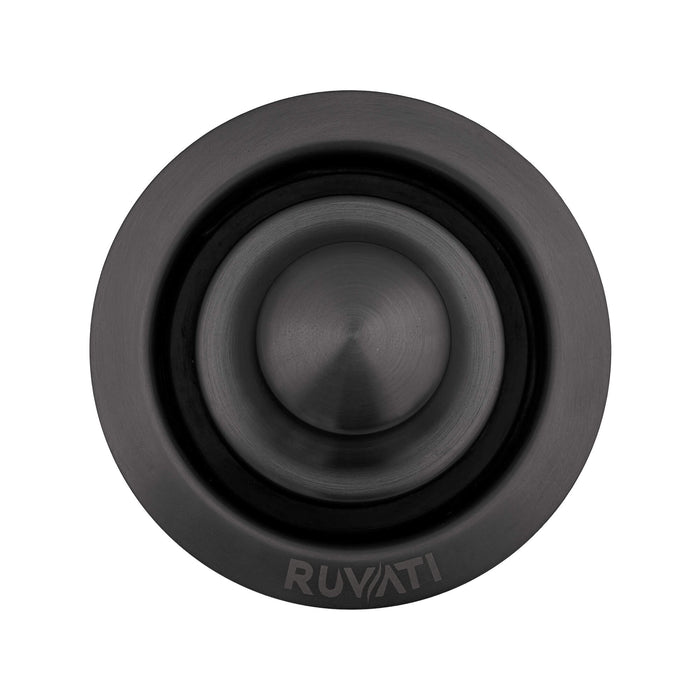 Ruvati Garbage Disposal Flange with Basket Strainer and Stopper – Gunmetal Black Stainless Steel