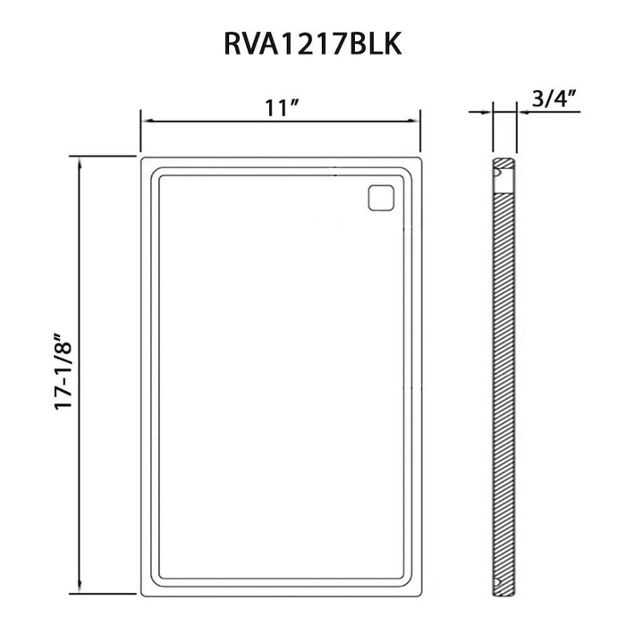 17 x 11 inch Black Resin Thick Replacement Cutting Board for Ruvati Workstation Sinks