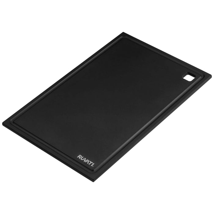Ruvati 17 x 11 inch Matte Black Composite Replacement Cutting Board for Ruvati Workstation Sinks