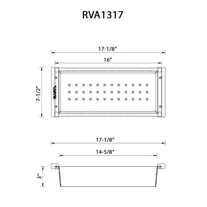 Workstation Sink Replacement Colander 17 inch Stainless Steel with Wooden Handles - RVA1317