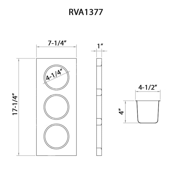 Condiment Tray 3 Bowl Serving Board for Workstation Sinks (complete set) - RVA1377