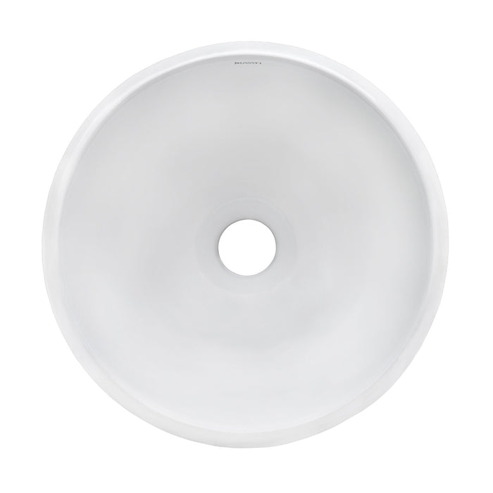 12 inch White Porcelain Ceramic Above Counter Bathroom Vessel Sink Round Circular