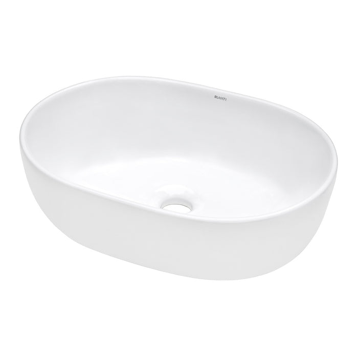 19 x 14 inch Bathroom Vessel Sink White Oval Above Counter Vanity Porcelain Ceramic - RVB0419