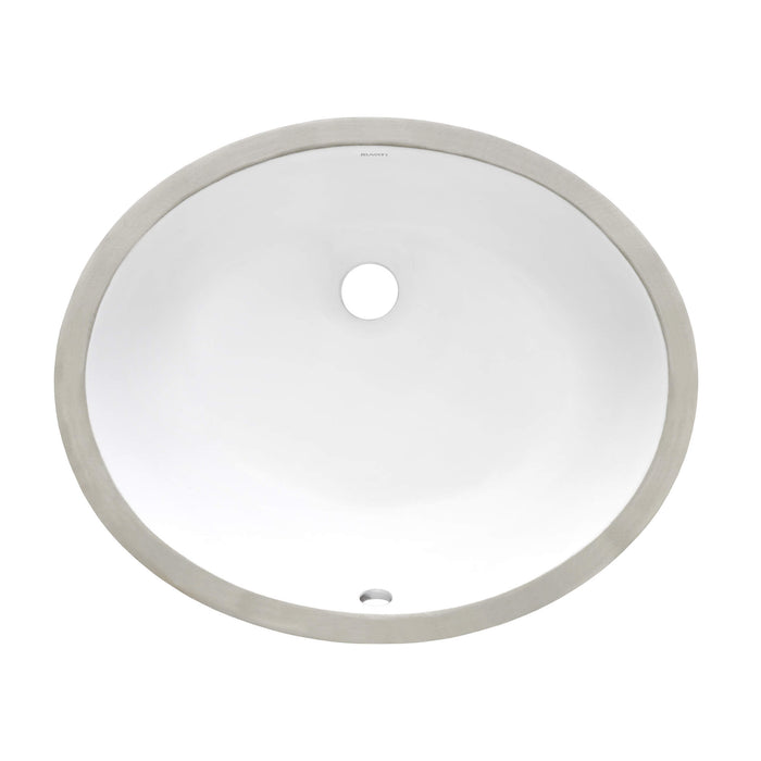 15 x 12 inch White Undermount Bathroom Vanity Sink White Oval Porcelain Ceramic with Overflow