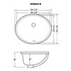 Ruvati 16 x 13 inch Undermount Bathroom Sink Biscuit Oval Porcelain Ceramic with Overflow