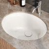 Ruvati 16 x 13 inch Undermount Bathroom Sink Biscuit Oval Porcelain Ceramic with Overflow