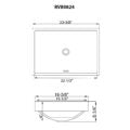 Ruvati 23 x 16 inch Semi-Recessed Drop-in Topmount Bathroom Sink Rectangular Porcelain Ceramic White