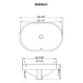 Ruvati 24 x 16 inch Semi-Recessed Drop-in Topmount Bathroom Sink Rectangular Ceramic with Overflow White