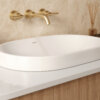 Ruvati 24 x 16 inch Semi-Recessed Drop-in Topmount Bathroom Sink Rectangular Ceramic with Overflow White