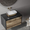Ruvati 19-inch Matte Gold and White Bathroom Vessel Sink epiStone Solid Surface