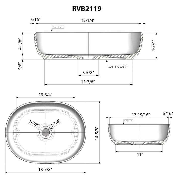 Ruvati 19-inch Matte Black epiStone Solid Surface Modern Bathroom Vessel Sink