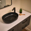 Ruvati 19-inch Matte Black epiStone Solid Surface Modern Bathroom Vessel Sink