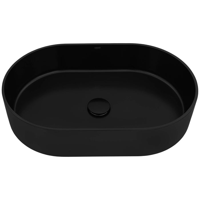 Ruvati 23-inch Matte Black epiStone Solid Surface Modern Bathroom Vessel Sink