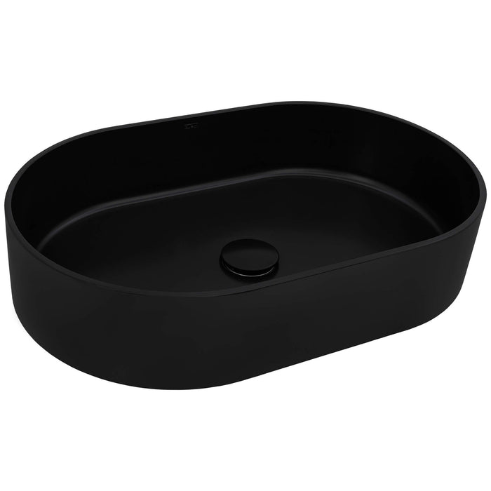 Ruvati 23-inch Matte Black epiStone Solid Surface Modern Bathroom Vessel Sink