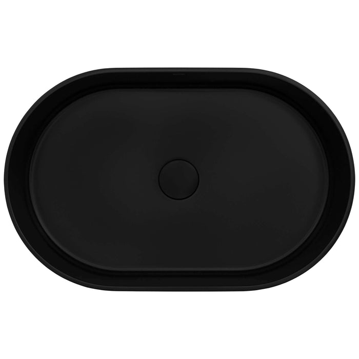 Ruvati 23-inch Matte Black epiStone Solid Surface Modern Bathroom Vessel Sink