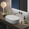 Ruvati 23-inch Matte White epiStone Solid Surface Modern Bathroom Vessel Sink