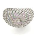 Ruvati 19 inch Murano Glass Art Vessel Seashell Decorative Pattern Bathroom Sink – Nautilus Brown