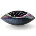 Ruvati 19 inch Murano Glass Art Vessel Seashell Decorative Pattern Bathroom Sink – Cosmic Black