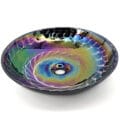 Ruvati 16 inch Murano Glass Art Vessel Circle Decorative Pattern Bathroom Sink – Cosmic Black
