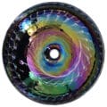 Ruvati 16 inch Murano Glass Art Vessel Circle Decorative Pattern Bathroom Sink – Cosmic Black