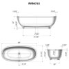Ruvati 69-inch White epiStone Solid Surface Oval Freestanding Bath Tub Viola
