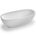Ruvati 69-inch White epiStone Solid Surface Oval Freestanding Bath Tub Viola