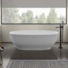Ruvati 69-inch White epiStone Solid Surface Oval Freestanding Bath Tub Viola