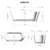 Ruvati 67-inch White epiStone Solid Surface Oval Freestanding Bath Tub Omnia Matte